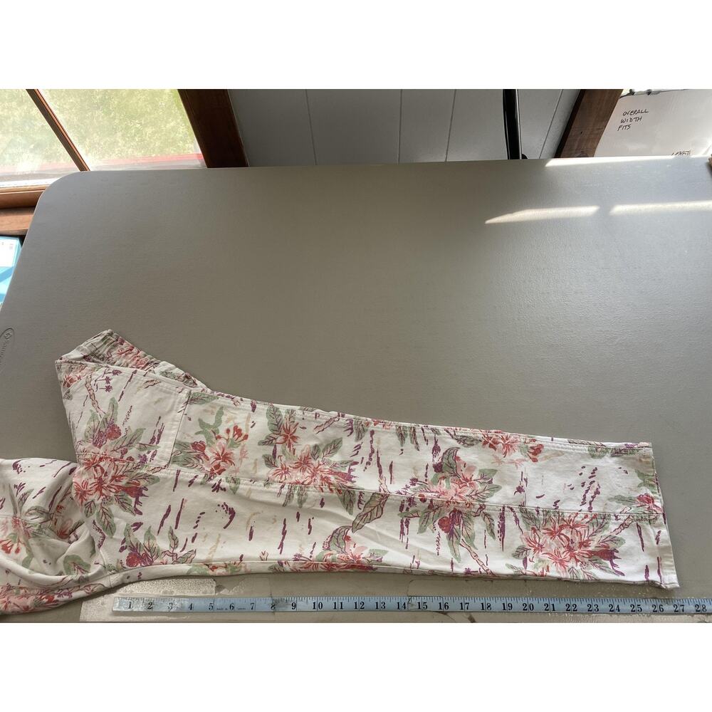 Mother Pants Womens 28 Aloha Floral The Springy Ankle Elastic Waist Cargo Beige - Picture 9 of 16